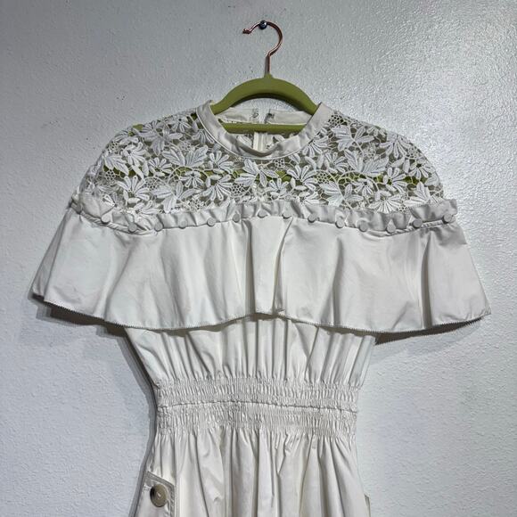 Self Portrait White Hudson Mini Dress Sz 6 - Picture 3 of 14